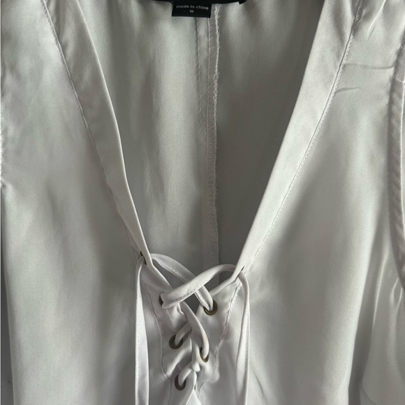 Paper Tee White Tie Front Tank Top - Picture 2 of 4